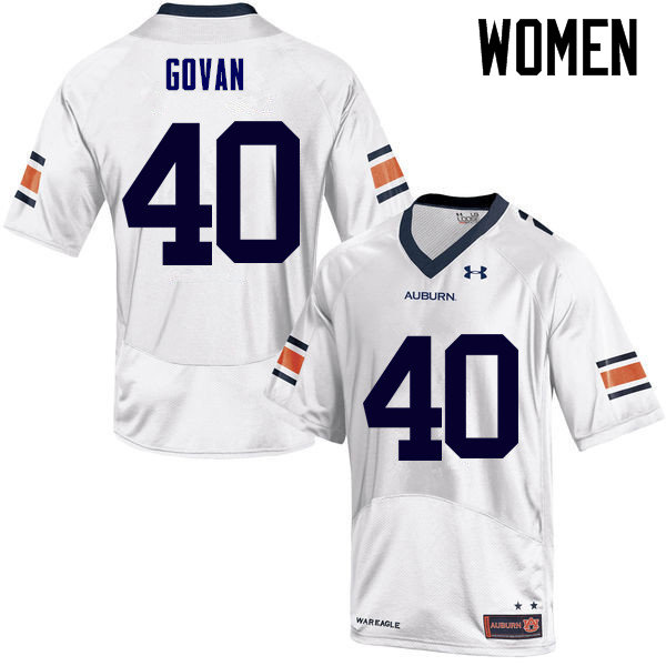 Auburn Tigers Women's Eugene Govan #40 White Under Armour Stitched College NCAA Authentic Football Jersey KRQ0774YK